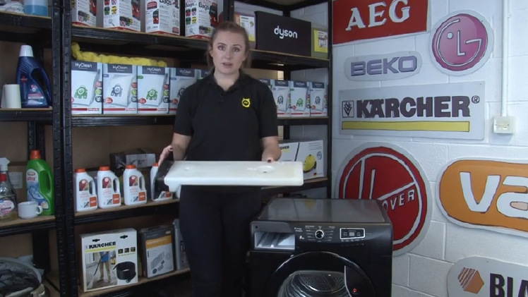 Check the water tank in a condenser tumble dryer.