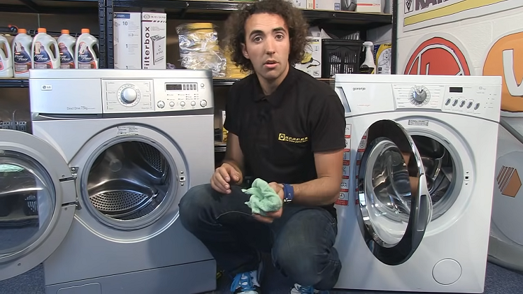 Using a cloth to check for damage.