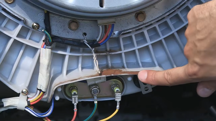 Rust above the element.